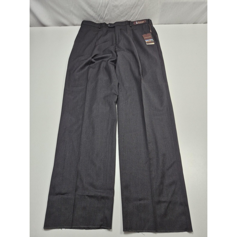 VTG Cianni Cellini Dress Pants Mens 40x36 Gray Wool Pleated Straight Unhemmed
